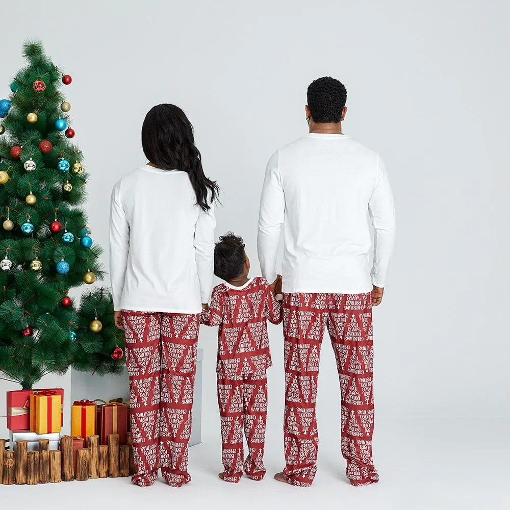 Matching Family Pajama Sets Letter Positioning print Family Sleepwear Christmas