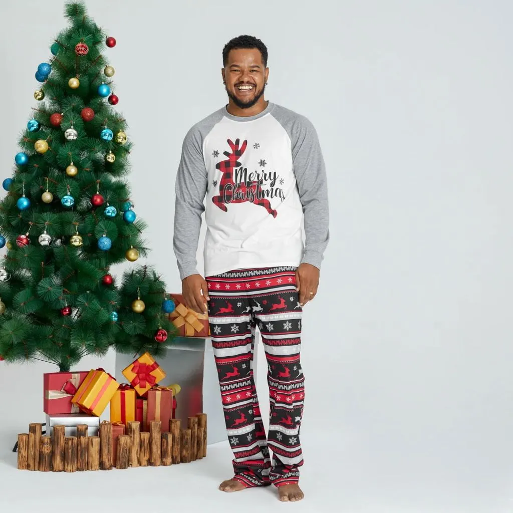 Matching Family Pajamas Christmas Deer Print Sleepwear Set