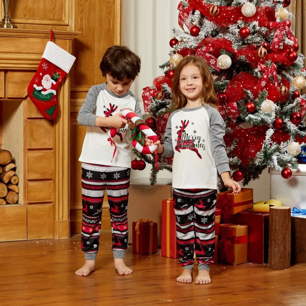 Matching Family Pajamas Christmas Deer Print Sleepwear Set