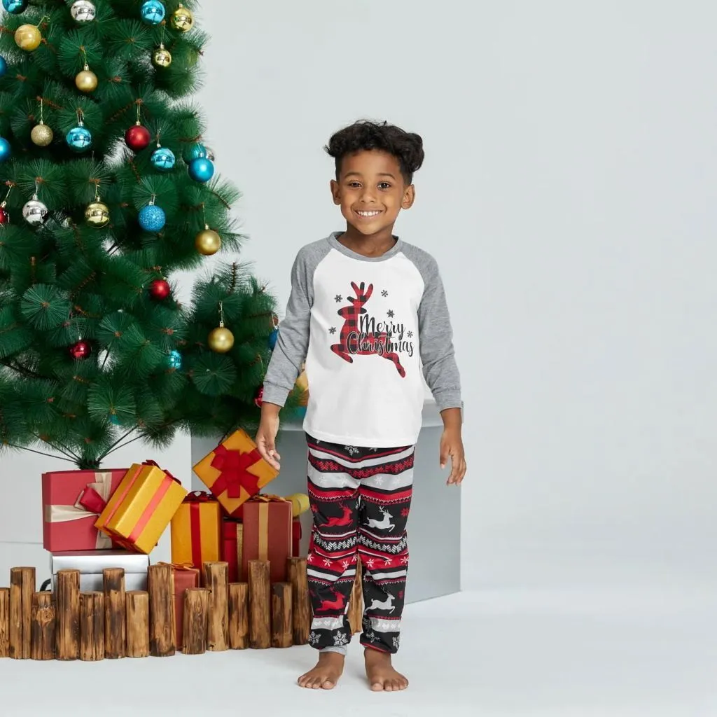 Matching Family Pajamas Christmas Deer Print Sleepwear Set