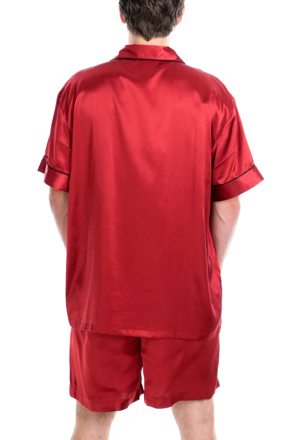 Men's 100% Silk Short Pajamas Set