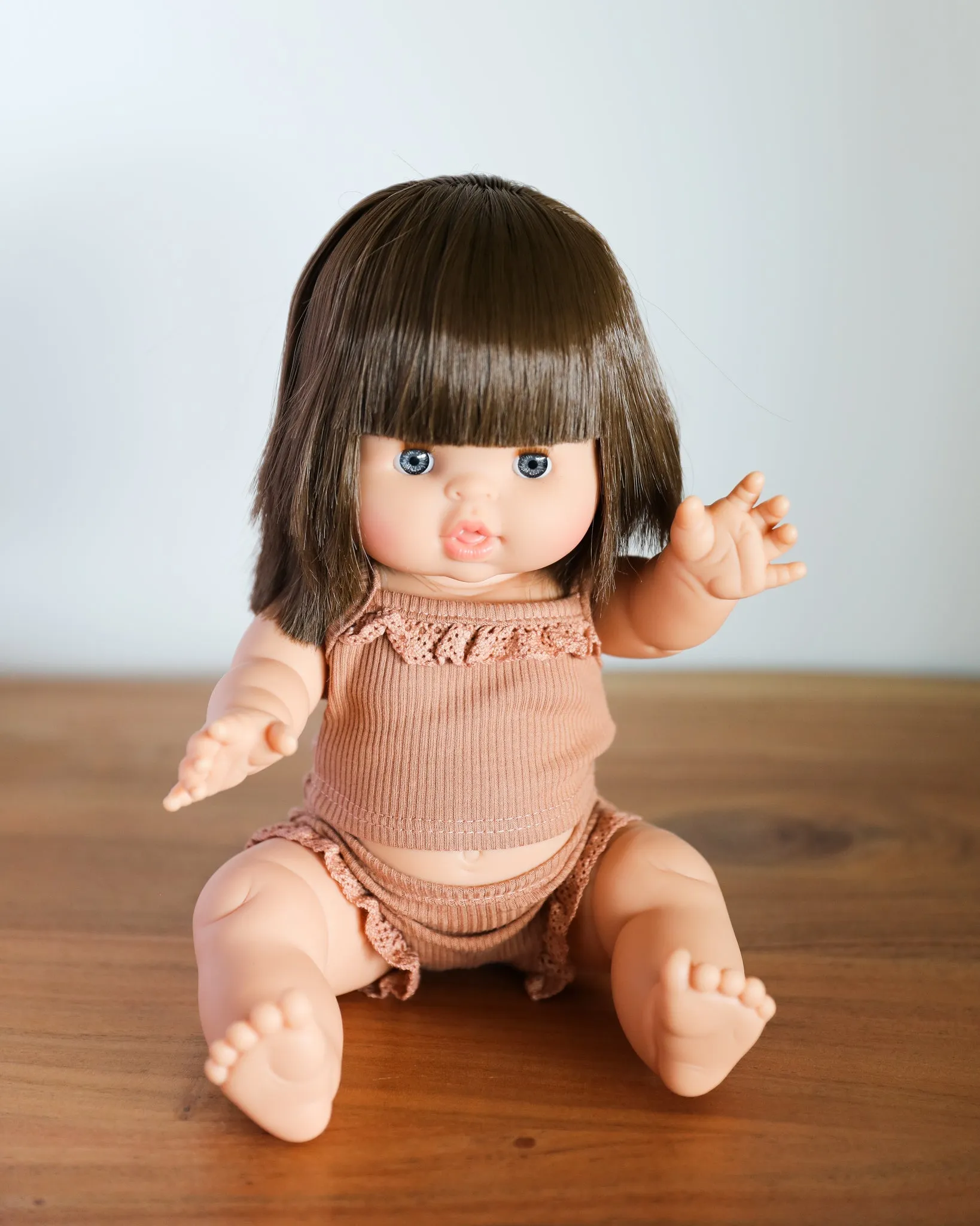 Minikane Doll Clothes | Ribbed Two-Piece Doll Outfit - Beige