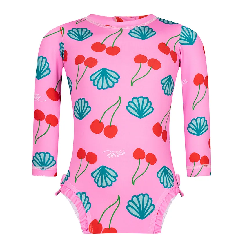 Mon Cheri Baby / Toddler Girls Long Sleeve One Piece Swimsuit