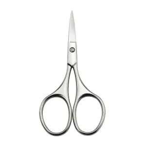 Motanar Nose Hair Trimmer Scissors-3.4' round Tip Scissors for Ear Eyebrow Beard Mustache Trimming - Multi Purpose round Personal Beauty Hair Care Tool for Men Women and Baby (Silver Curved Blades)