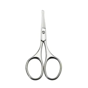 Motanar Nose Hair Trimmer Scissors-3.4' round Tip Scissors for Ear Eyebrow Beard Mustache Trimming - Multi Purpose round Personal Beauty Hair Care Tool for Men Women and Baby (Silver Safety Head)