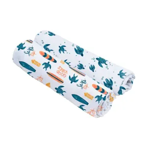 Muslin Swaddle Blanket Set Oh So Soft Surf   Sea Turtles