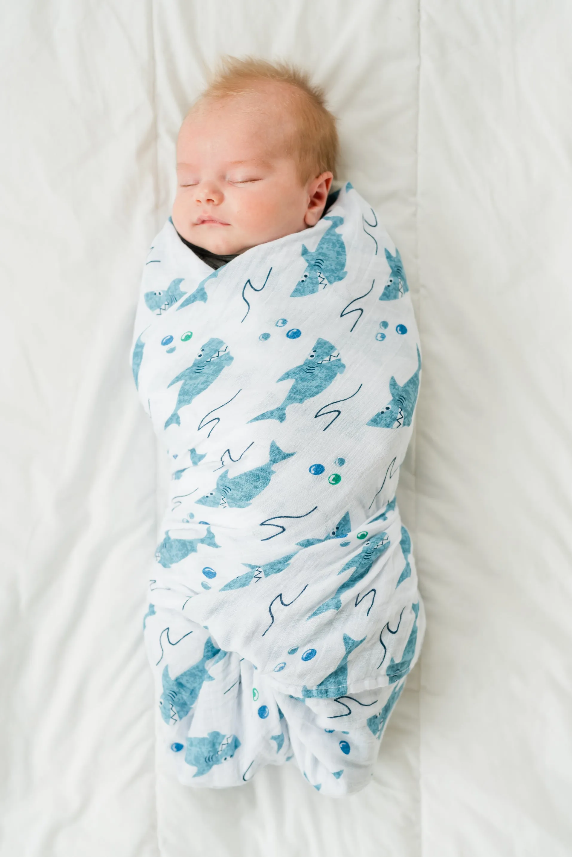 Muslin Swaddle Blanket - Sharks