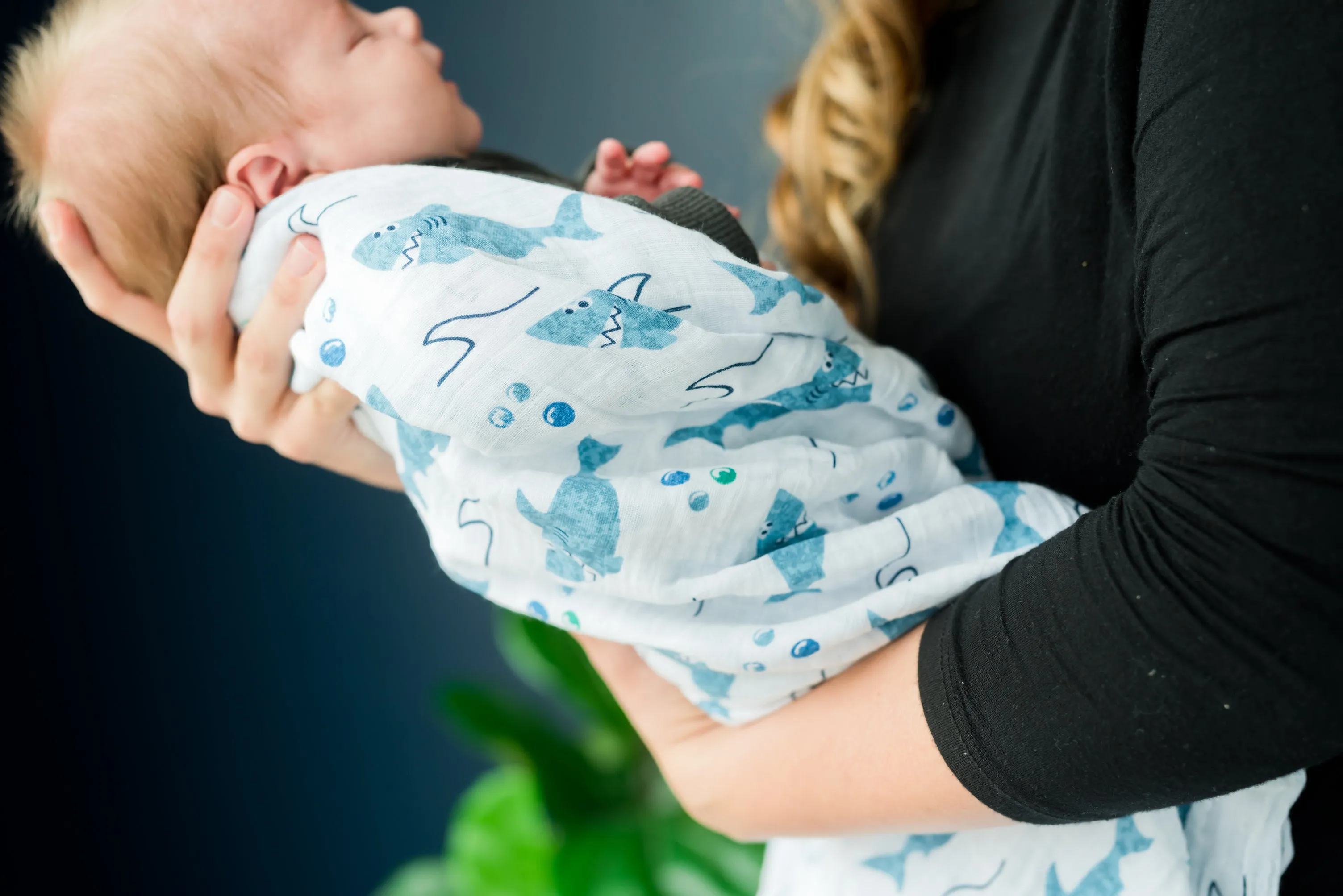 Muslin Swaddle Blanket - Sharks