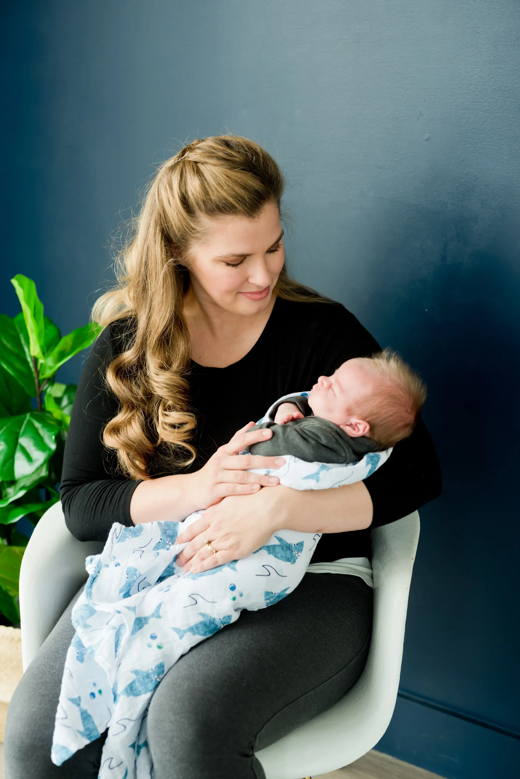 Muslin Swaddle Blanket - Sharks