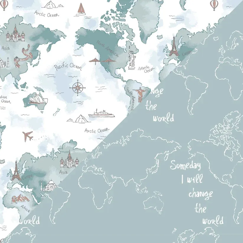 Muslin Swaddles, World Map and Someday