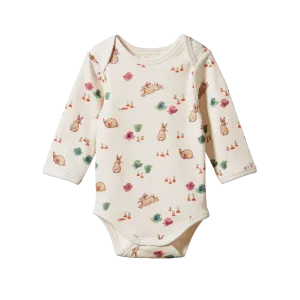 Nature Baby Long Sleeve Bodysuit - Country Bunny Print