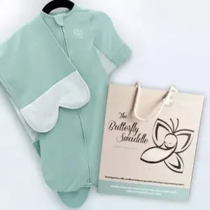 New - Butterfly 2-in-1 Swaddle and Transitional Sleep Sack - Green