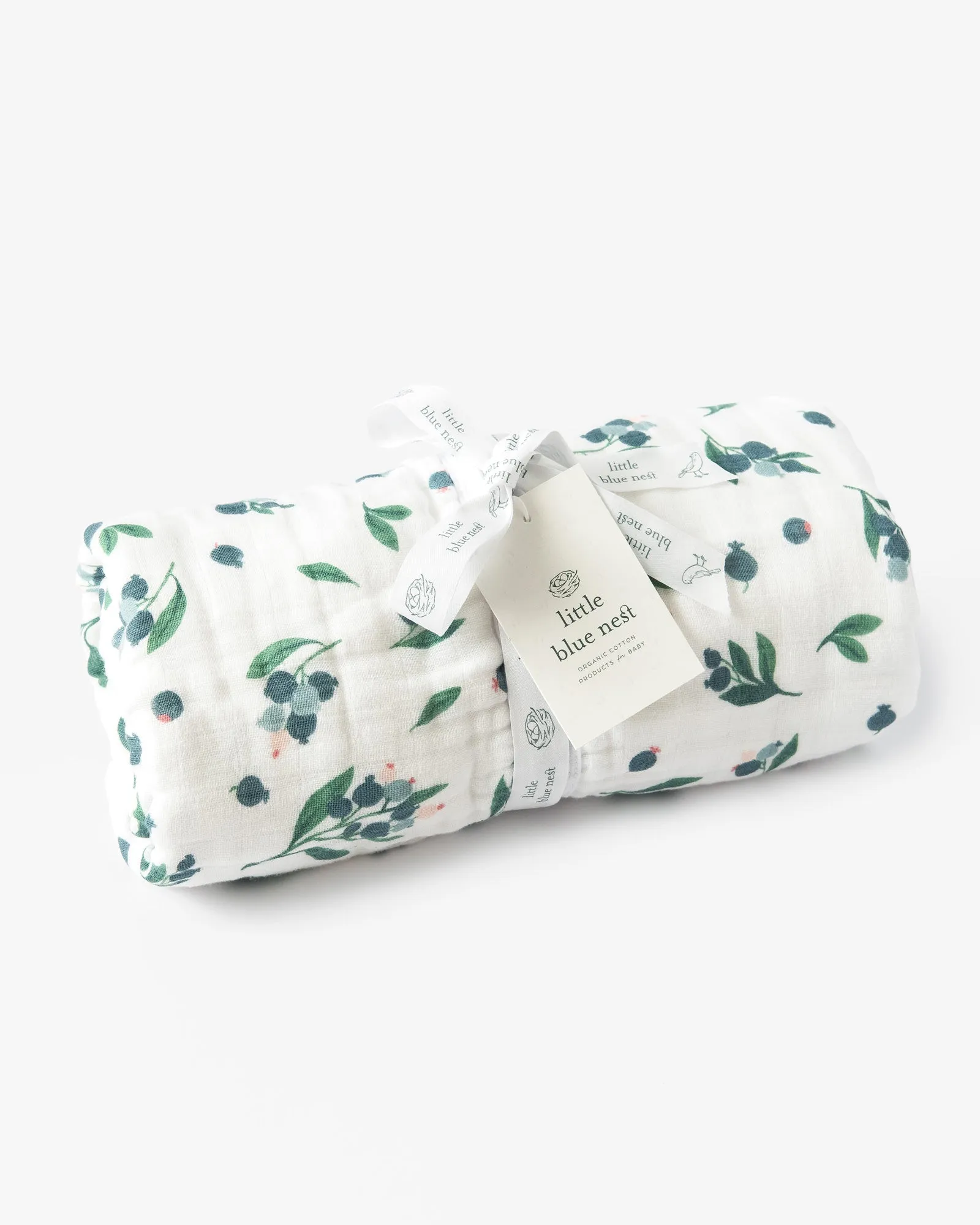 Organic cotton muslin baby sleeping bag 1.5 tog - Blueberry