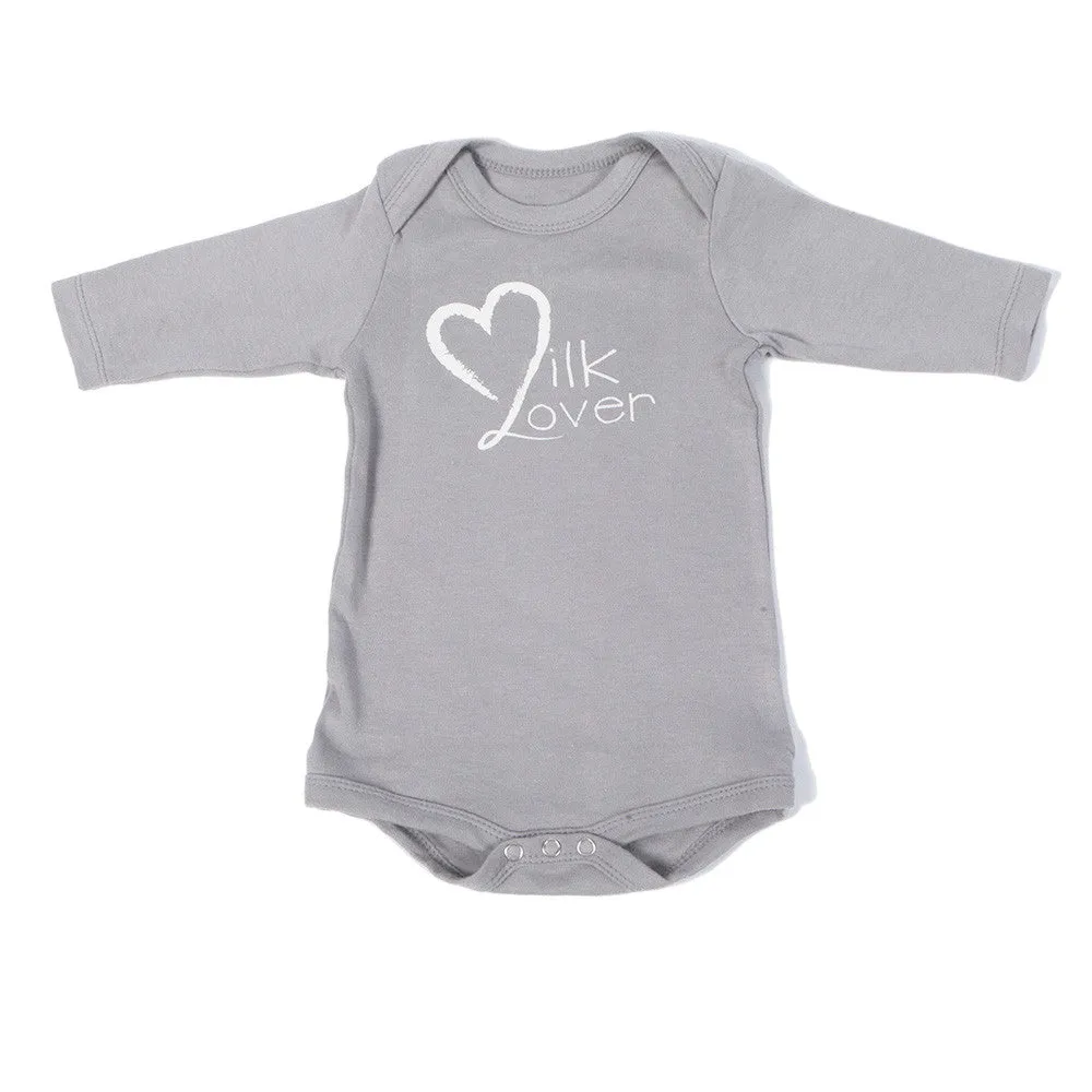 Organic Onesie - Long Sleeve Gray (milk lover)