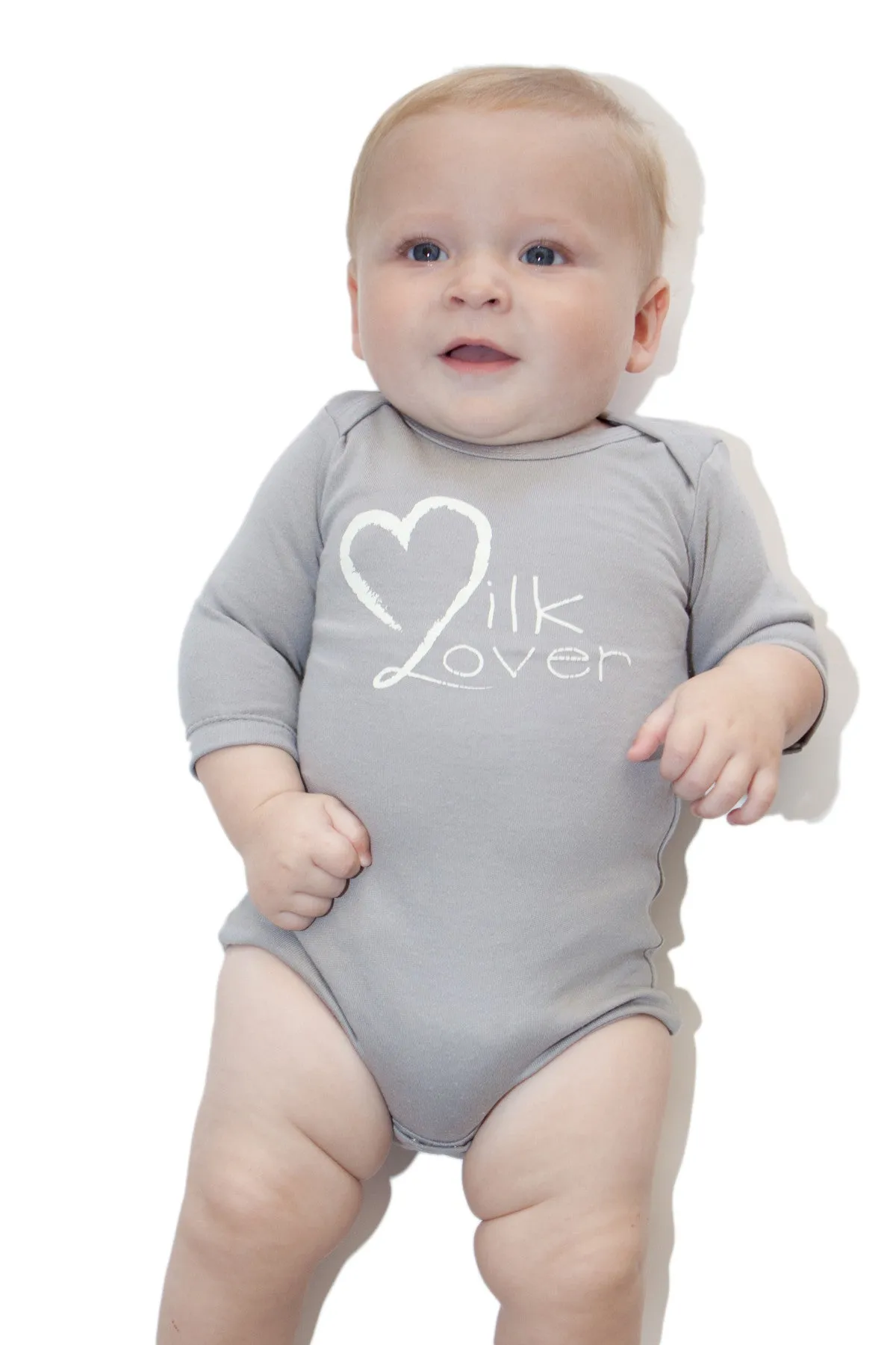 Organic Onesie - Long Sleeve Gray (milk lover)