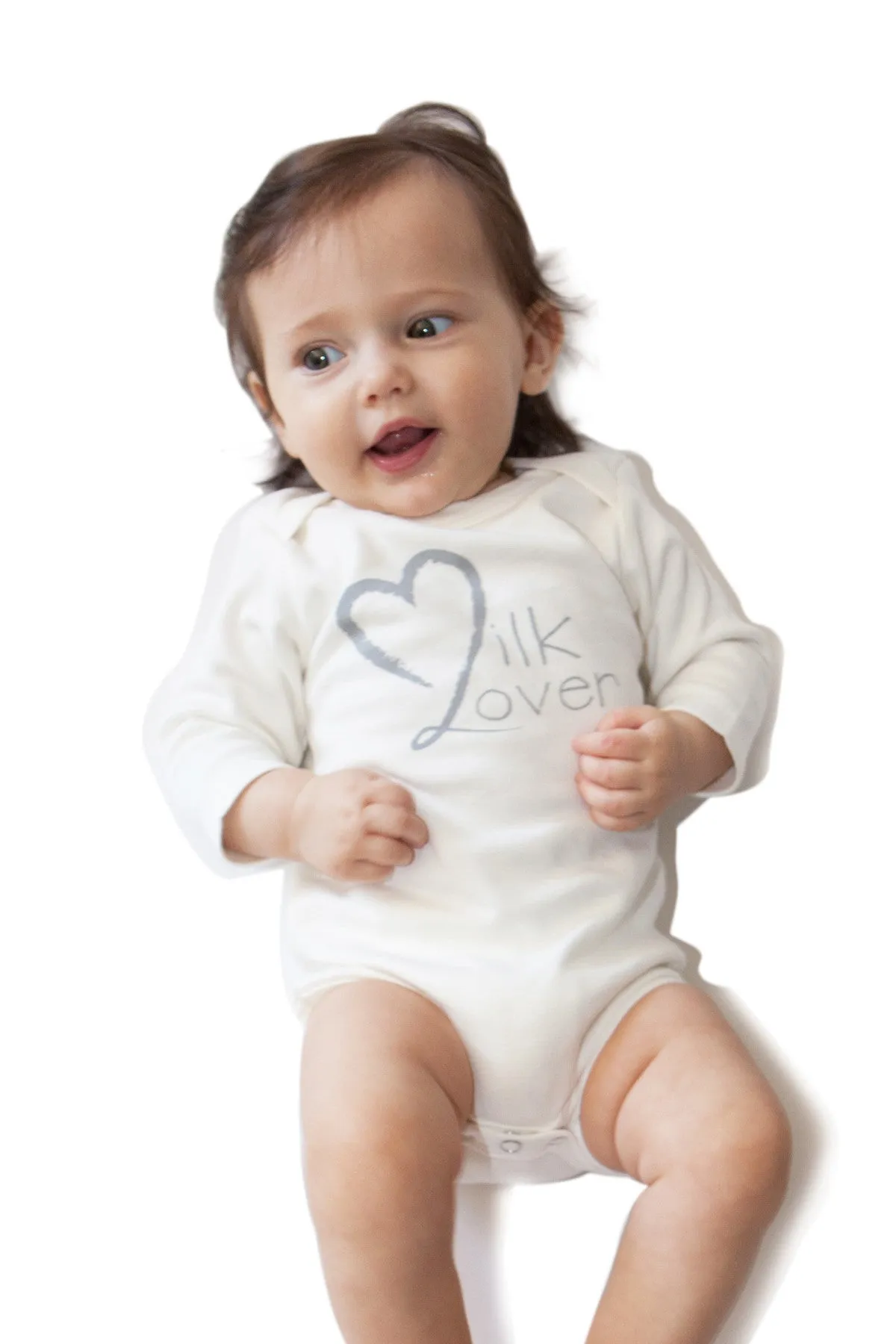 Organic Onesie - Long Sleeve - Off White (milk lover)