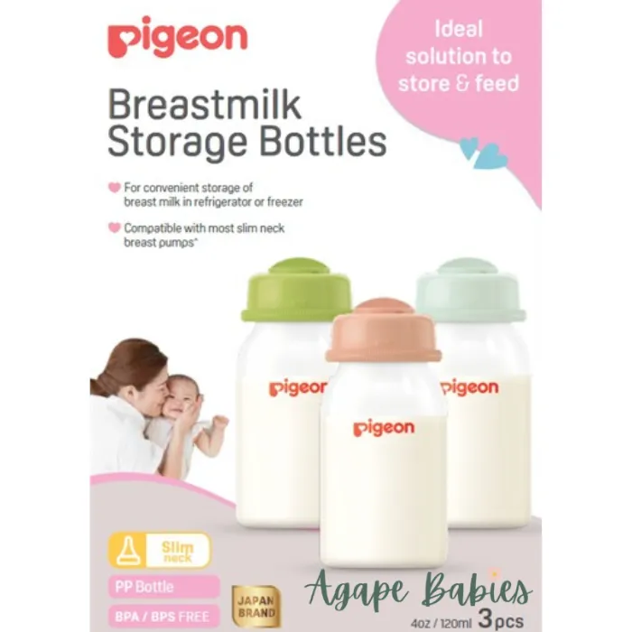 Pigeon Breastmilk Storage Bottles 120ml/4oz (3pcs)