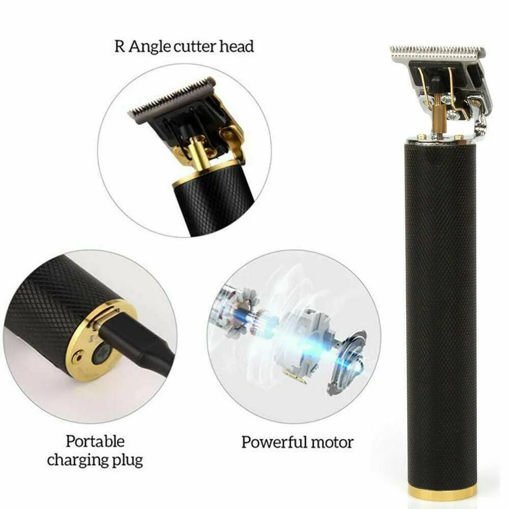 Pro Hair Clippers Trimmer Shaving Machine Beard Cutting Cordless Barber Kit Black/Gold