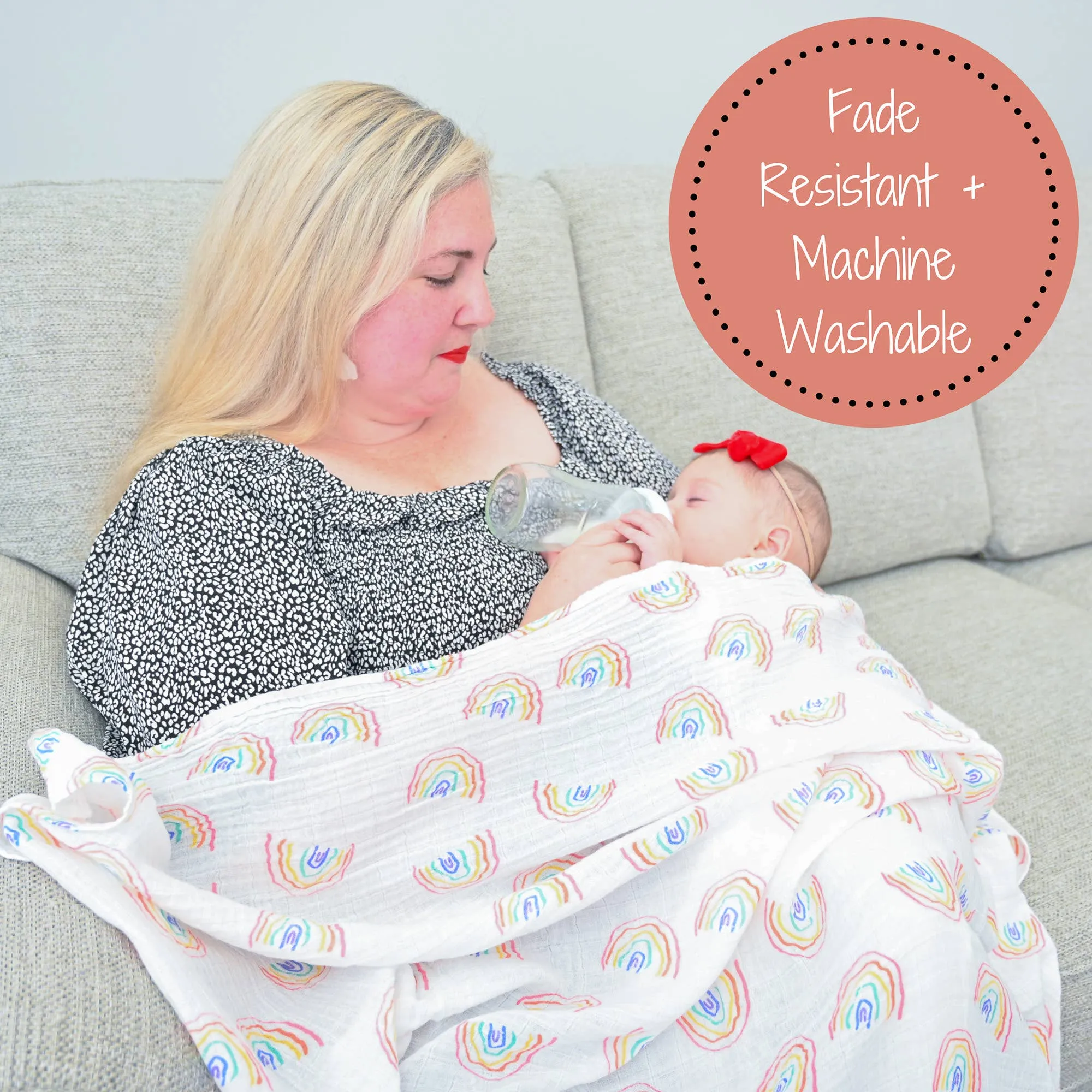 Somewhere Over The Rainbow Baby Swaddle Blanket