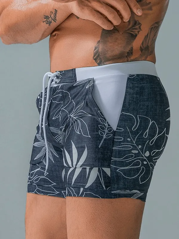 Stylish Quick Dry Men's Swim Shorts with Pockets - SF1295