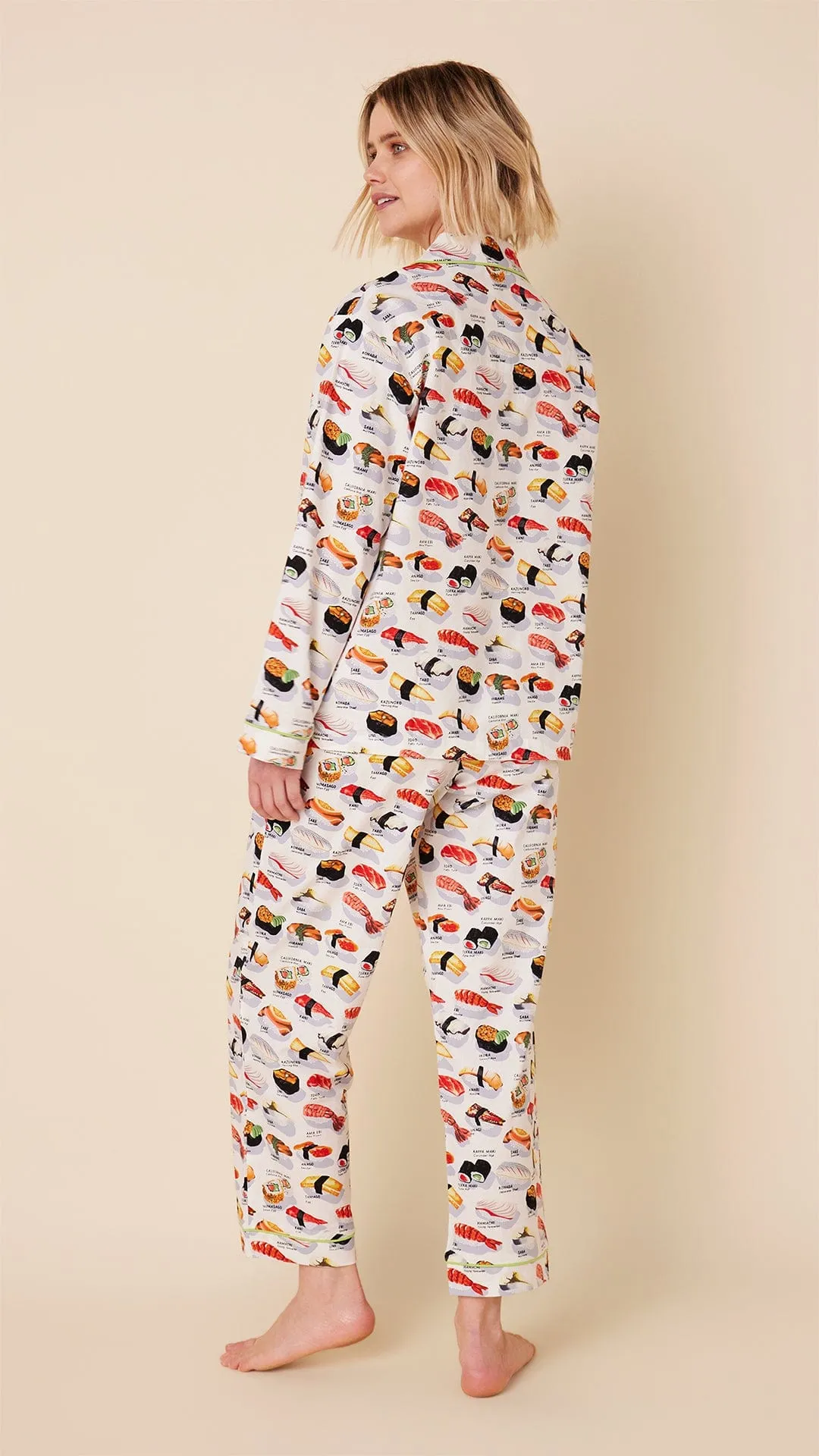 Sushi Cotton Pajama - White