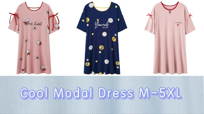 VenusFox Cotton Sleepwear Summer Spring Home Wear Cartoon Printing Plus Size Big Pajamas Fashion Cotton Sleepwear for Women