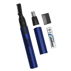 Wahl Lithium Two-In-One Pen Detail Trimmer for Nose, Ear, Neckline, Eyebrow, & Other Detailing - Blue - by the Brand Used by Professionals - Model 5643-200