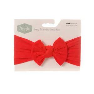 Ziggle Baby Red Top Bow Turban Headband